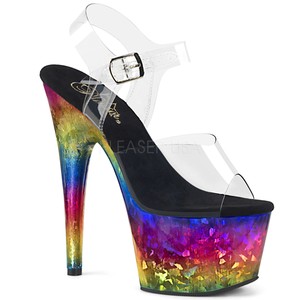 clear rainbow heels