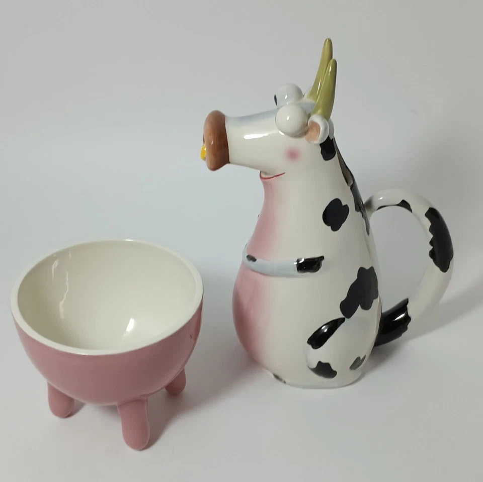 Department 56 Cerámica Clare Mackle Bee Happy Cow Crema con Juego de Azúcar Foto 2 de 4