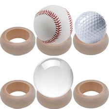 6 pcs Wooden Baseball Stand, Crystal Ball Display Holder, Softball wood
