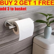 Stainles Steel Toilet Roll Paper Holder Strong Self Adhesive Stick Wall Mount！
