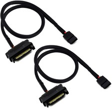 2x SATA 15-Pin to 6-Pin Slimline Power Adapter Cable for Optical CD DVD Drive