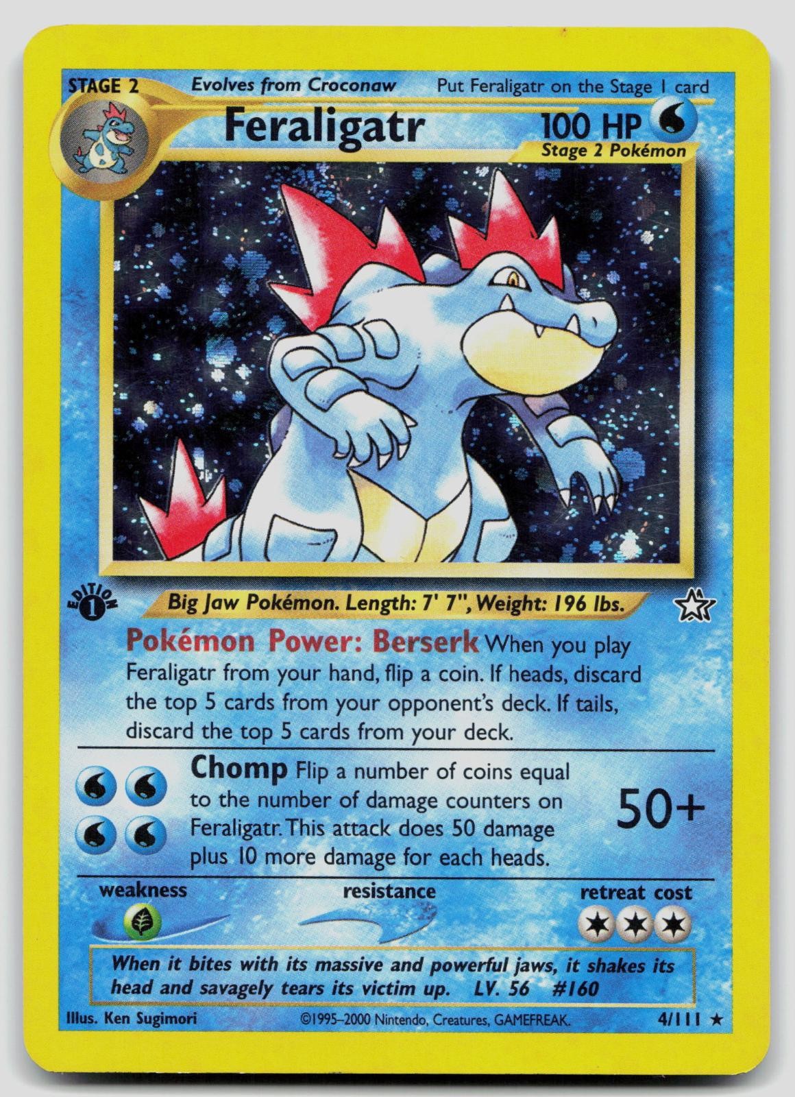 Feraligatr 4/111 Neo Genesis 1st Edition Holo Pokemon MP