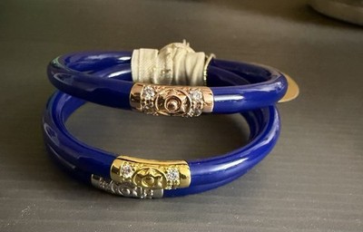 Authentic Lapis Three Kings All Weather Budha Girl Bangles NWT Size Small