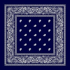 Large 100 Cotton Paisley Bandanas 22 inch x 22 inch 1 Piece 1pcs Navy Blue