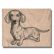 Rubber Stamp, Cute Dachshund, Dog Stamp, Pup,Dogs,Pet, Standing,Big Eyes,Animals