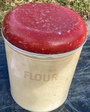 Worcester Ware Flour Tin. Circa 1940s. Vintage. Seals tight.