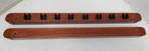 Pool Cue Wall Rack 8 Billiards Stick Holder  Cherry Includes Mounting Hardware