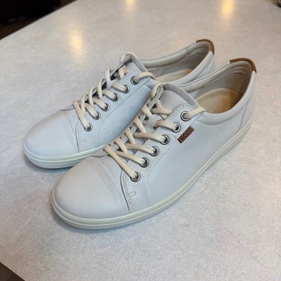 ECCO Soft 7 Women's white Leather Low-Top Lace-Up Sneakers size 9
