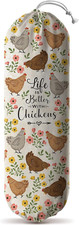 Plastic Bag Holder,Funny Chickens Grocery Bags Storage Organizer,Cute Farmhouse