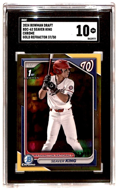2024 Bowman Draft Chrome Gold Refractor 37/50 Seaver King SGC 10 GS1