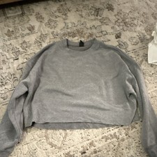Wild Fable Gray Pullover Crew Neck Sweatshirt Women's M Cotton Blend Long Sleeve