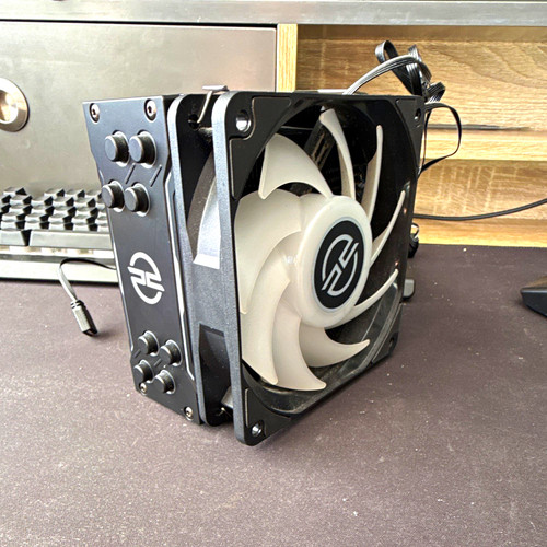 CPU Fan with Heatsink Tower Cooler, 4-Pin, Aluminium/Copper, Black/White