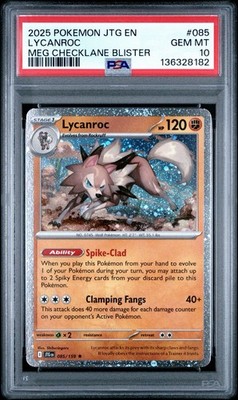 Lycanroc - (Cosmos Foil) Holo Promo Checklane Blister 085/159 PSA