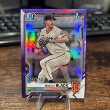 2021 Bowman Draft Chrome Purple Refractor 148/250 Mason Black #BDC-129 0wg1