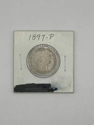 1897 Barber Quarter – 90% Silver – Good Condition – Pre-1900 US Coin