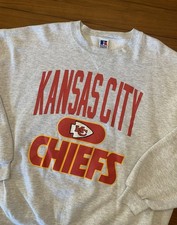 Vintage Kansas City Chiefs Sweatshirt Men 2XL Gray Russell Athletic 90s USA Made