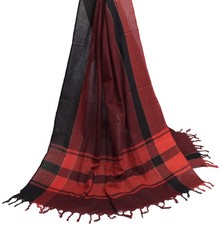 Sushila Vintage Black Dupatta 100 Pure Cotton Woven Stripes Long Stole Hijab