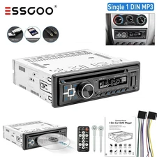 Single 1 DIN Car Stereo Bluetooth CD DVD Player FM AM RDS Radio MP3 USB SD DVD