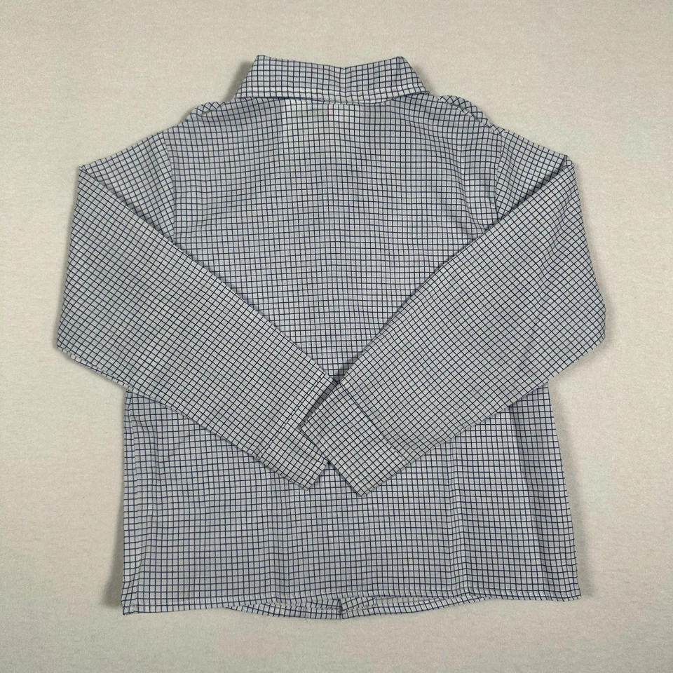 Vintage 80s 90s Sesame Street Boys 4T Blue White Checkered Button-Up Shirt - Image 3 of 4