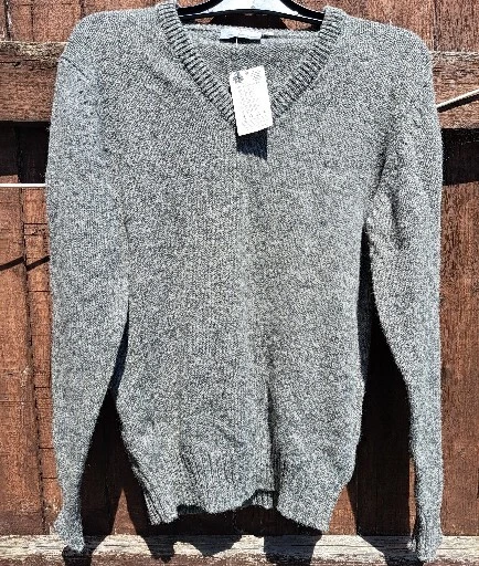 Vintage 100% New Wool Tootal Mens Grey Jumper sale