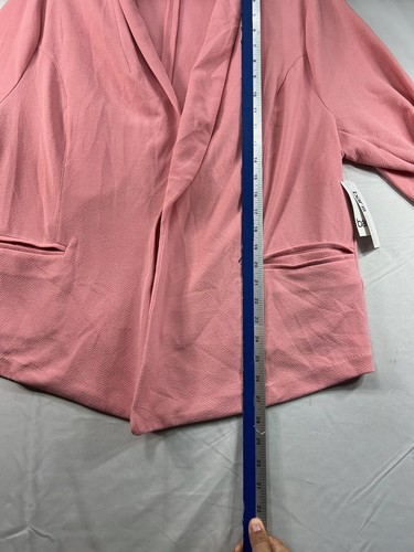 Bar III Blazer Womens Plus Size 2X Pink 3/4 Sleeve Open Front Pockets New - Picture 2 of 7