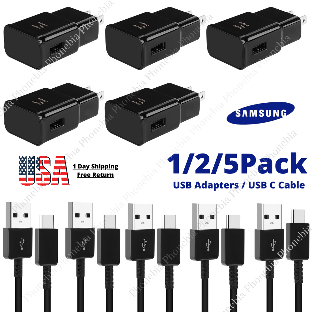 1/2/5Pack Lot Adaptive Fast Android Phone Charger Adapter USBC Cable For Samsung-image