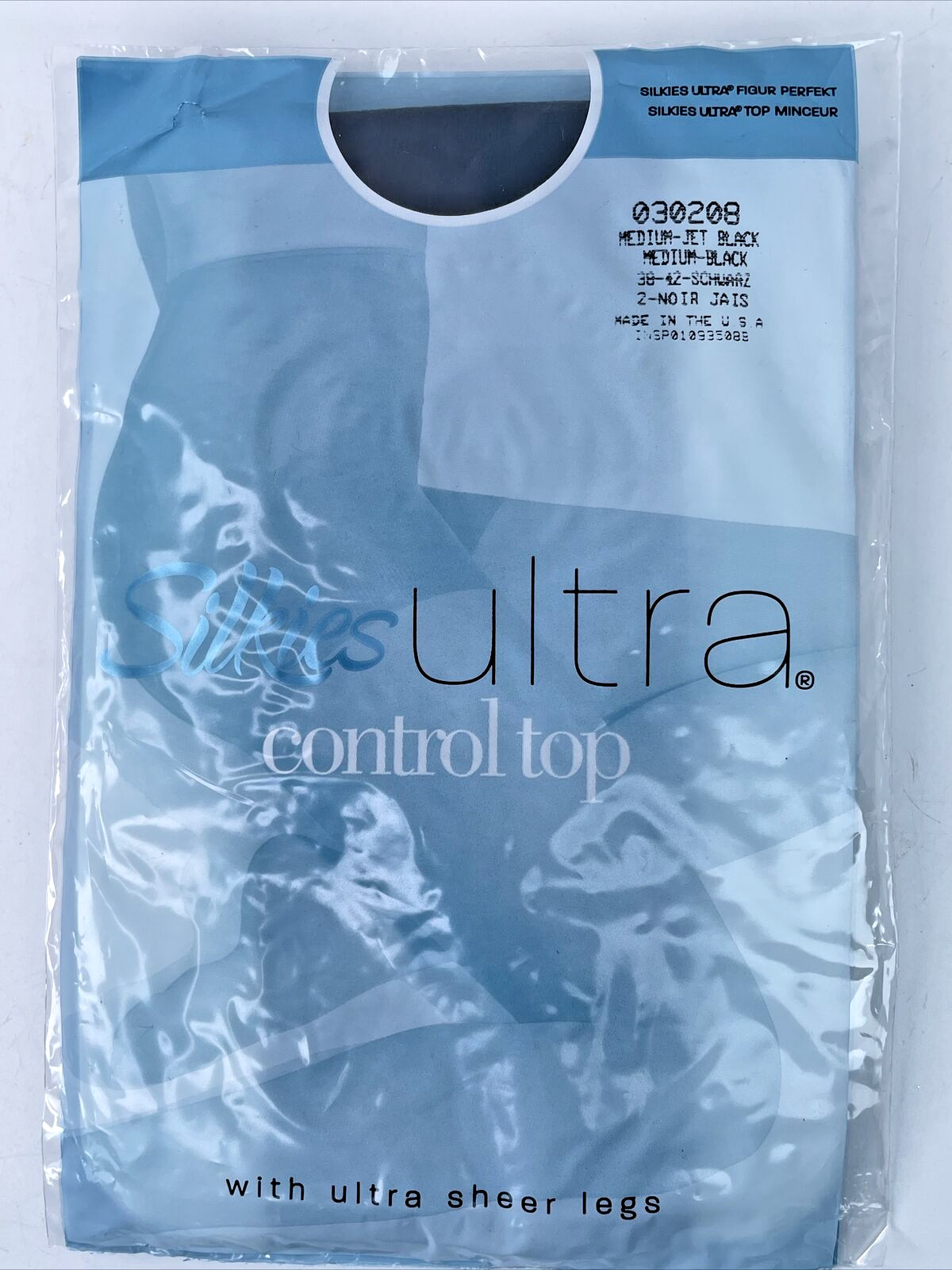 Silkies Ultra Control Top Medium Jet Black Pantyhose 030208