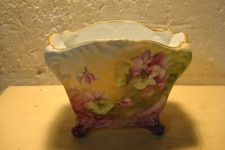 Vtg Limoges Square Deep Bowl SIGNED