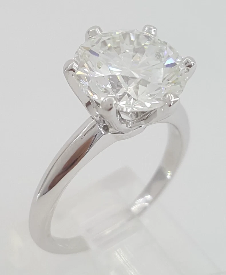 Anel de noivado Tiffany & Co redondo diamante platina solitário 4 quilates varejo $227k - Imagem 3 de 4