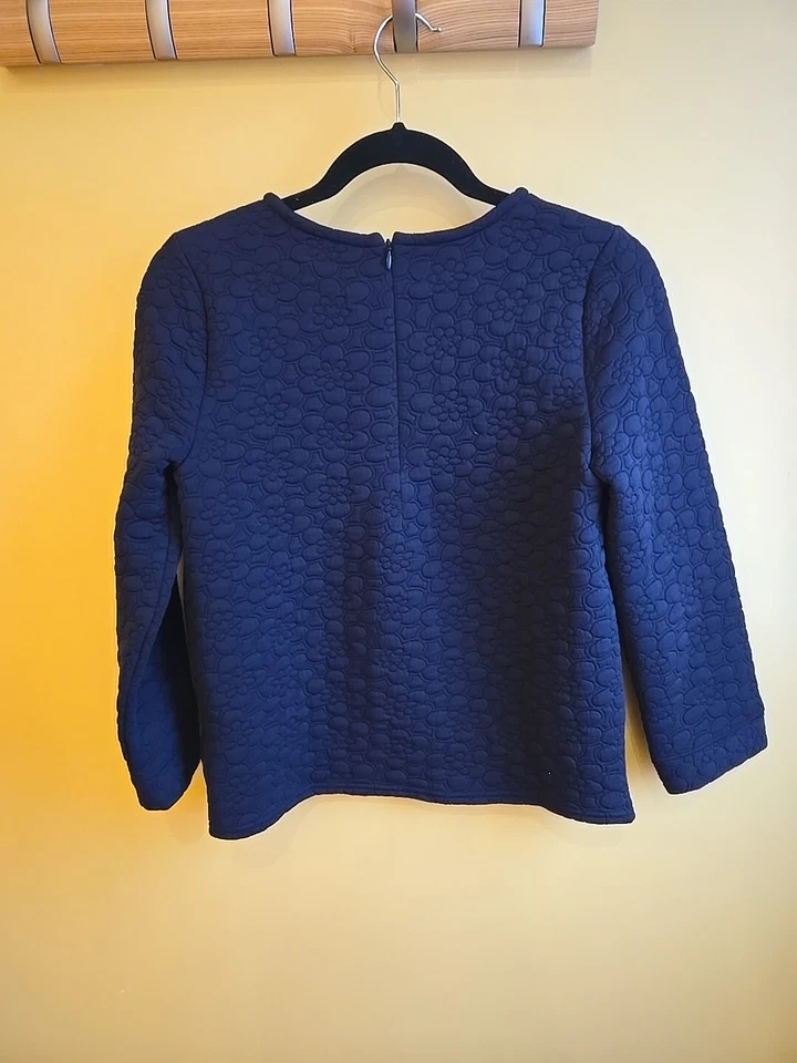 USADO EN EXCELENTE ESTADO BROOKS BROTHERS POLAR - TALLA XL 12 14 - AZUL MARINO - PATRÓN DE FLORES Foto 4 de 4