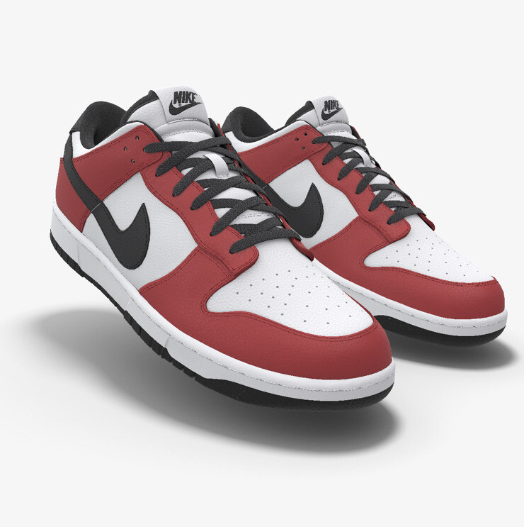 Nike Dunk Low 'Chicago' ID By You Retro White/Red-Black Men