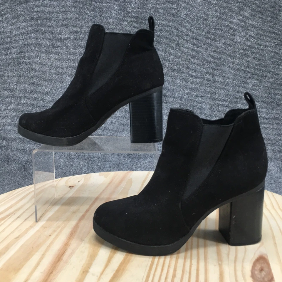 American Eagle Boots Womens 7.5 Chelsea Black Pull On Casual Block Heels Ankle - Image 2 of 4