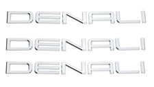 3pc Gm Oem Denali Door Emblem Liftgate Nameplate Envoy Yukon 15070426 Chrome