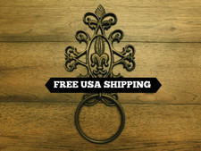 Fleur De Lis Towel Ring, Hand Towel Ring, Louisiana, Towel Hanger, Towel Hook