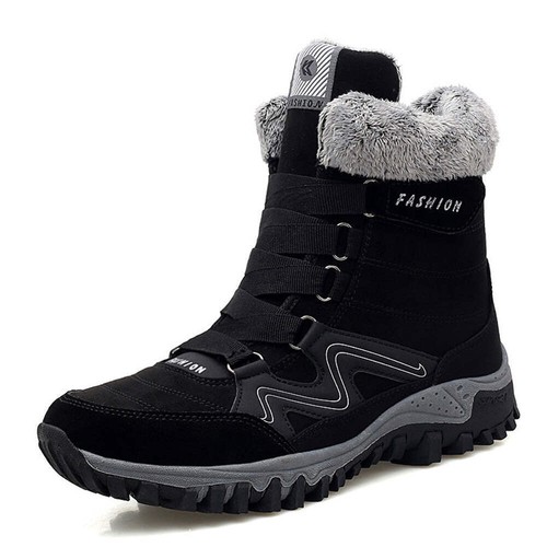 Unisex High Top Warm Cotton Shoes Plush Thickened Winter Ankle Strap Shoes Round - Picture 7 of 50