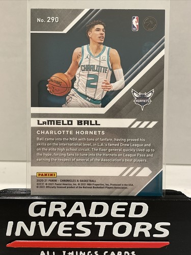 2020-21 Panini Chronicles LaMelo Ball XR Rookie Card RC #290 Charlotte Hornets - Picture 2 of 2