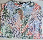 Tahari 100% Linen Leaf Crop Top Size S