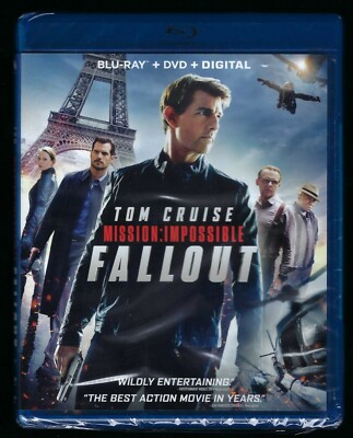 Tom Cruise Mission: Impossible - Fallout [Blu-ray + DVD + DIGITAL] 3-DISC SET