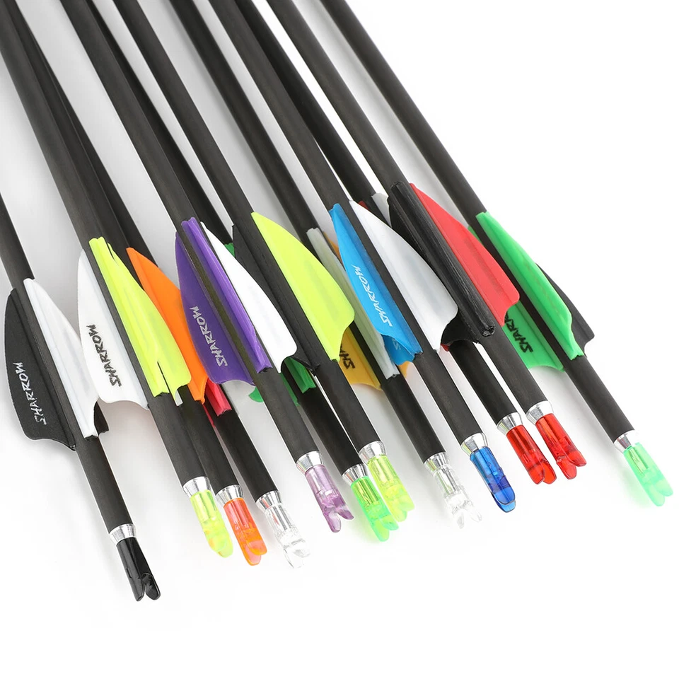 32" Pure Carbon Arrows SP300-1000 Vanes .003" Archery Bow Hunting Target ID4.2mm - Image 2 of 4