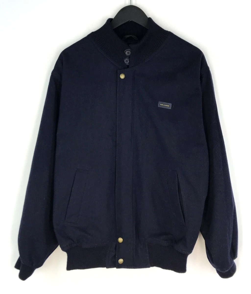 Men s Paul Shark Yachting Wool Bomber Jacket Navy Coat Italy Size