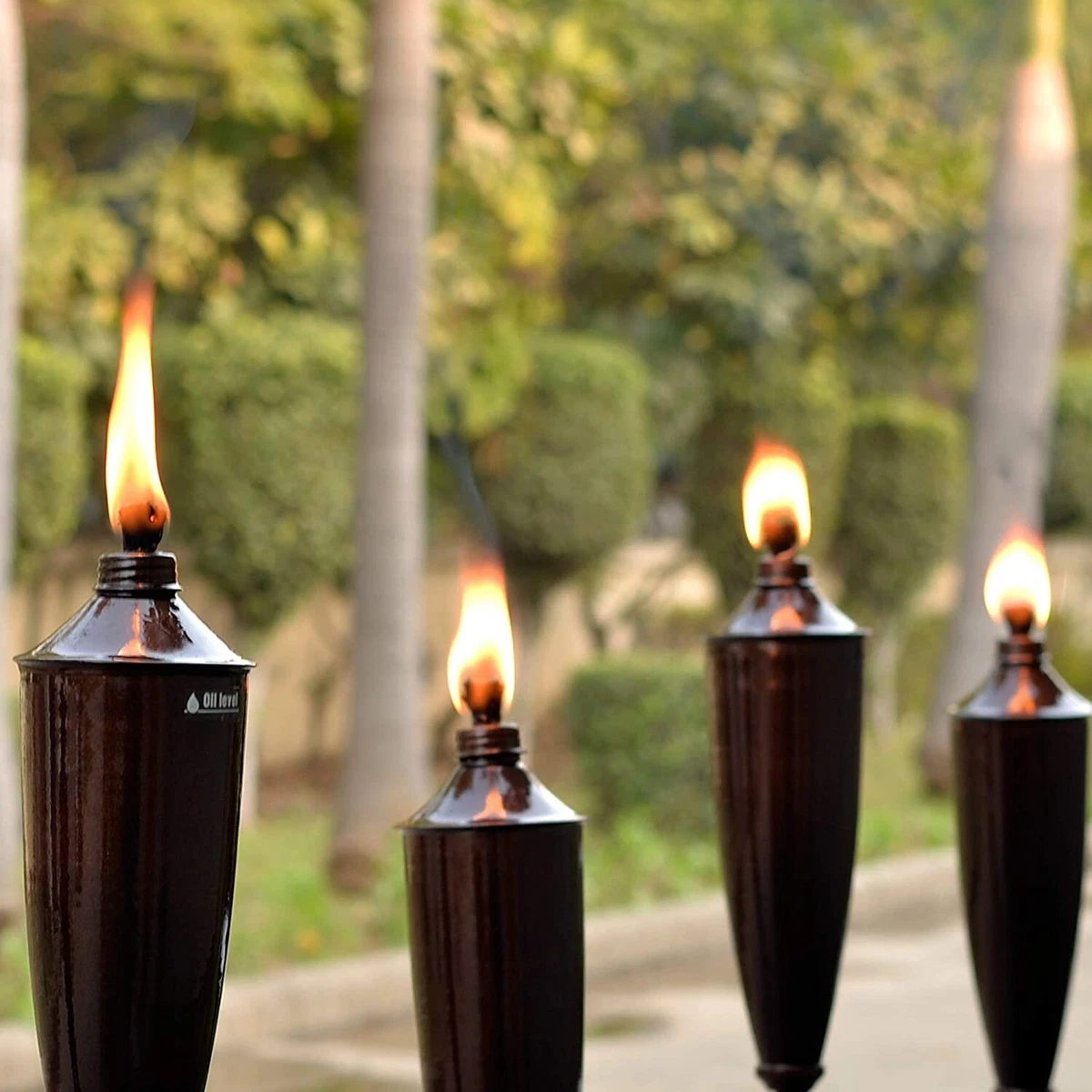 Garden Torch Natural Flickering Flame Lighting Citronella Oil Lamp