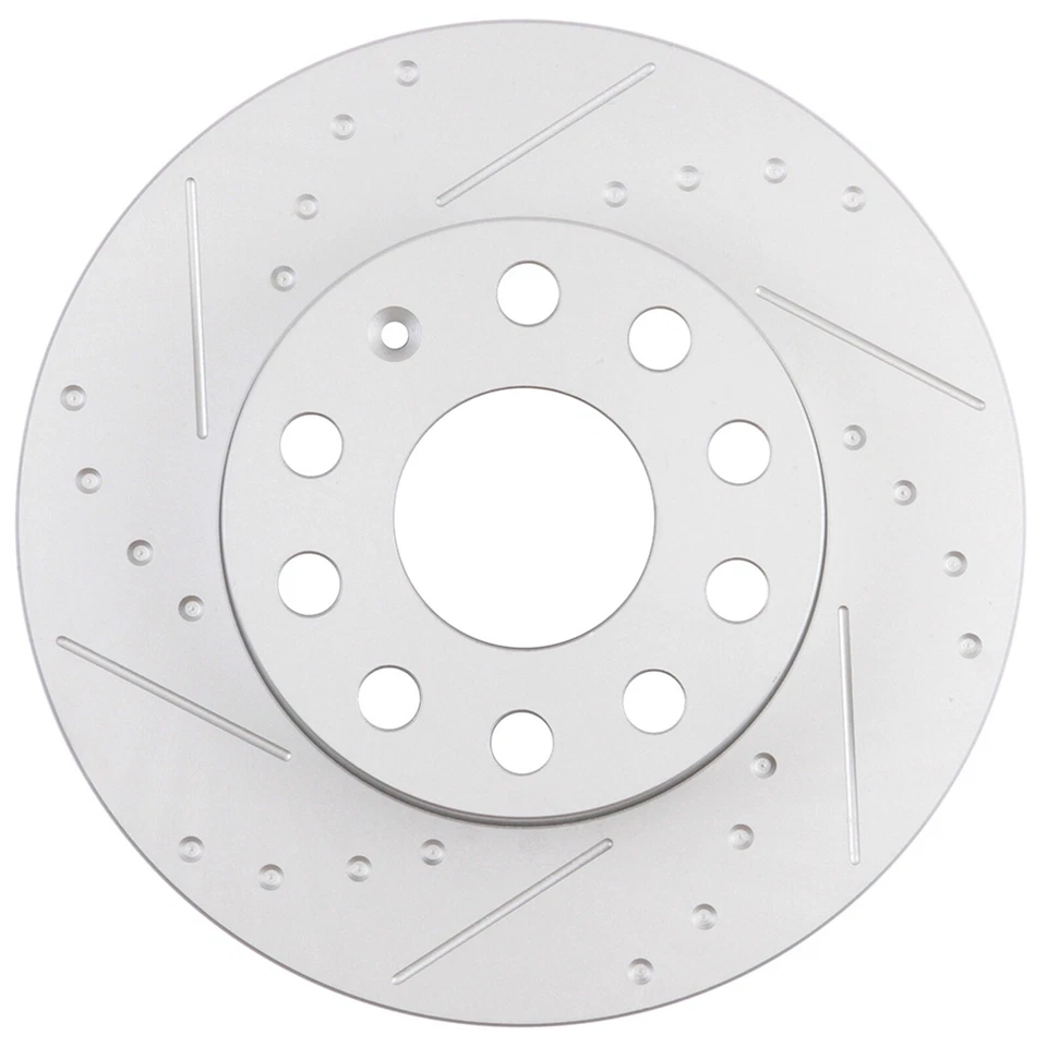 FOR VOLKSWAGEN GOLF JETTA RABBIT SLOTTED REAR BRAKE ROTORS AND CERAMIC PADS - Image 3 of 4