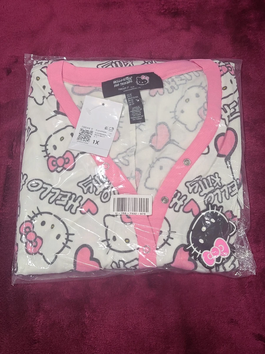 Hello Kitty Pajama Romper Heart Shaped Adult Plus Size 1X Forever 21 NWT