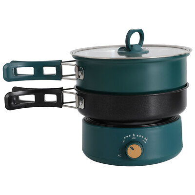 Electric Hot Cooker Pot Green Steamer Mini Multifunctional Pan Portable 110V USA