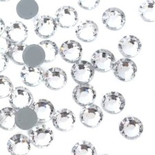 1440 pcs Glass Hotfix Rhinestone Flat Back Faceted, Half Round 4mm Clear SS16