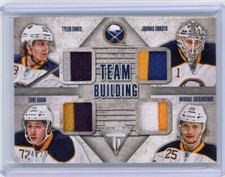 2013-14 Titanium Team Building Quad Jerseys Prime Enroth/Ennis/Adam + /25*S6381
