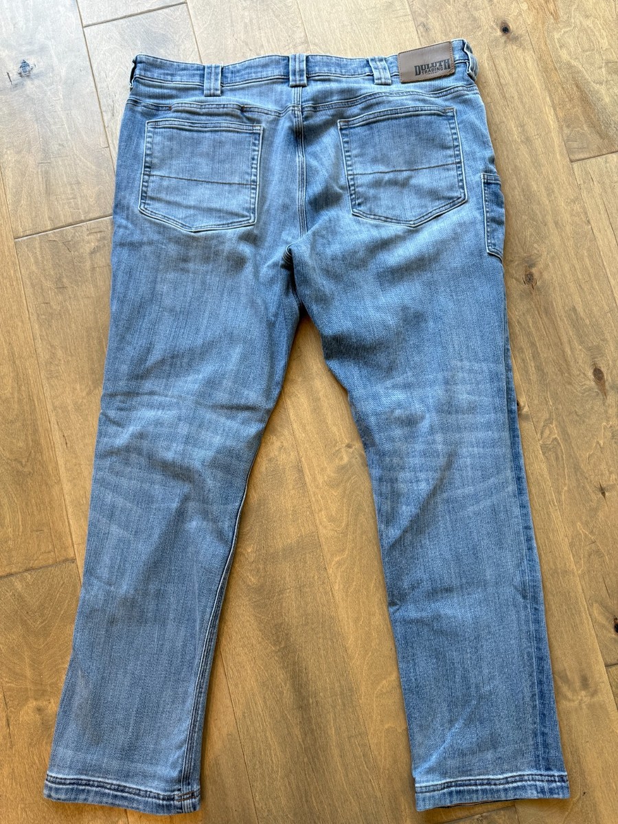 Duluth Trading Ballroom Double Flex Jeans Slim Fit 84328 Light Wash Men's  40X32