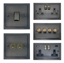 G&H Trimline Black Bronze TBB3-AB Light Switches, Plug Sockets, Dimmers, Toggles