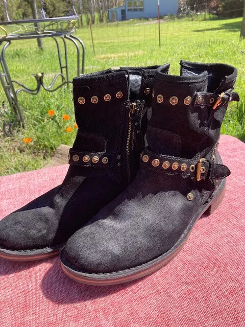 Black ankle boots with gold cheap studs