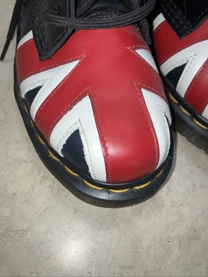 Dr. Martens 10950 Union Jack Flag 8 Eye Smooth Leather Boots Size